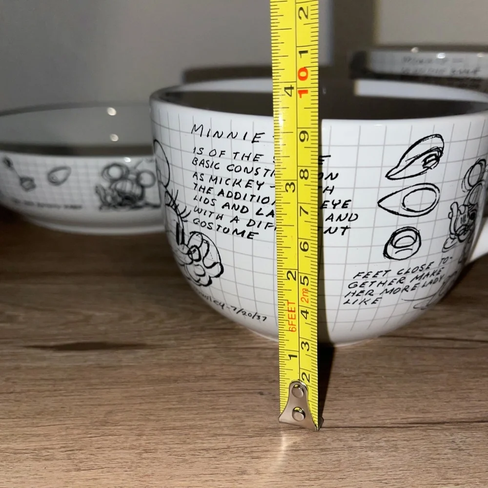 Disney SketchbookMinnie‎ Mouse Serving /Pasta Bowl and Soup Mug Set (4 Peices)